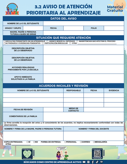 BITÁCORA PARA LA ORGANIZACIÓN Y SEGUIMIENTO PARA LA ATENCIÓN A MADRES Y PADRES DE FAMILIA V2 en PDF
