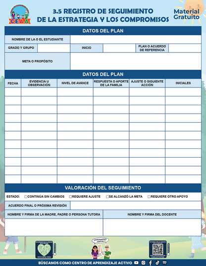 BITÁCORA PARA LA ORGANIZACIÓN Y SEGUIMIENTO PARA LA ATENCIÓN A MADRES Y PADRES DE FAMILIA V2 en PDF