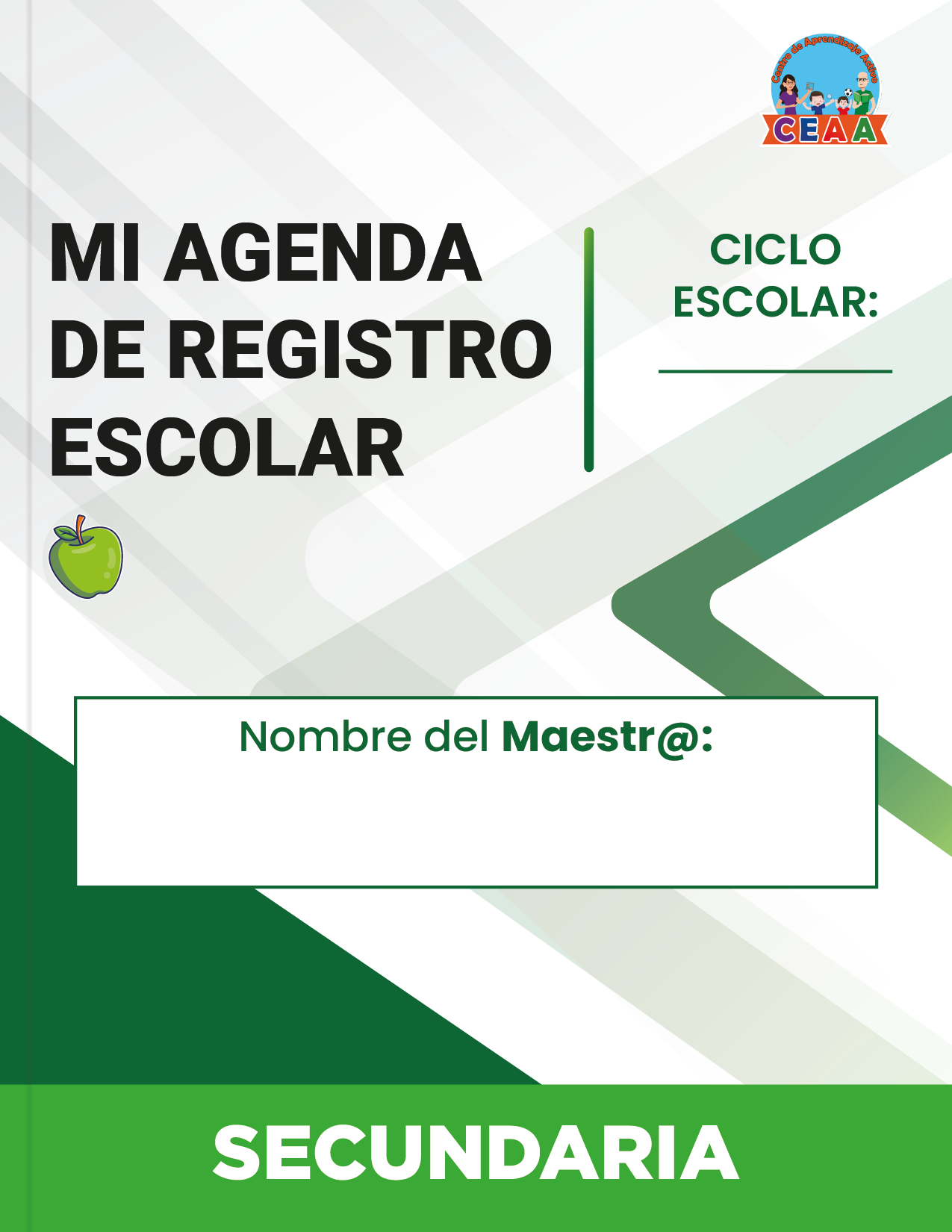 Agenda Formal Verde MAESTRO Secundaria