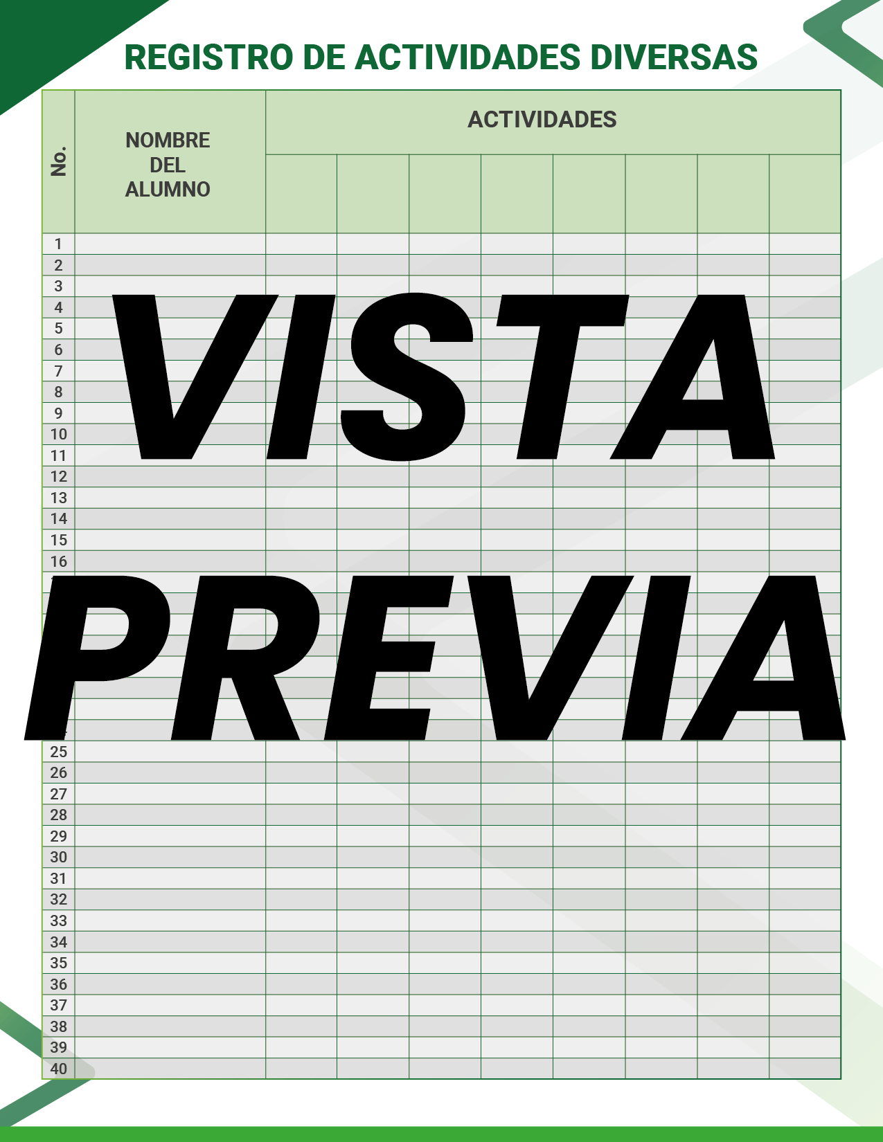 Agenda Formal Verde MAESTRO Secundaria