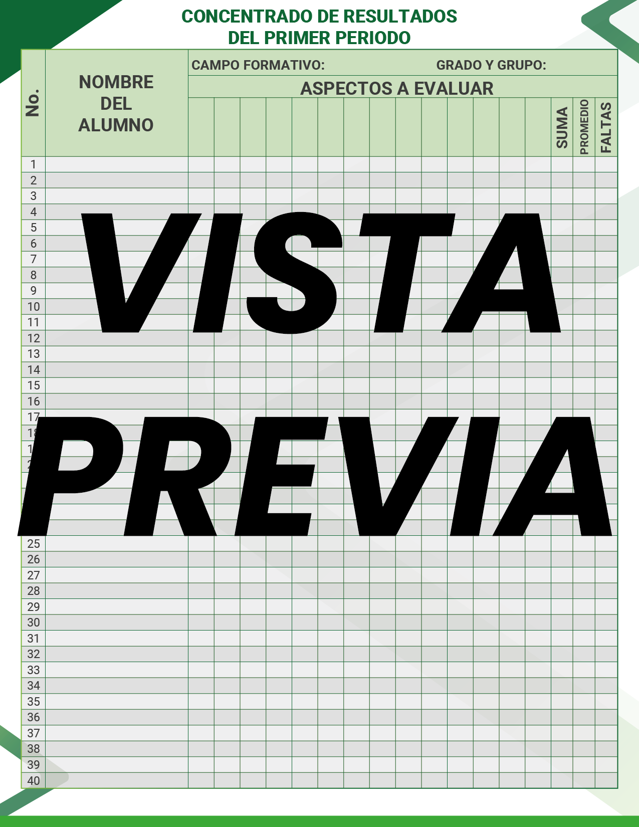 Agenda Formal Verde MAESTRO Secundaria