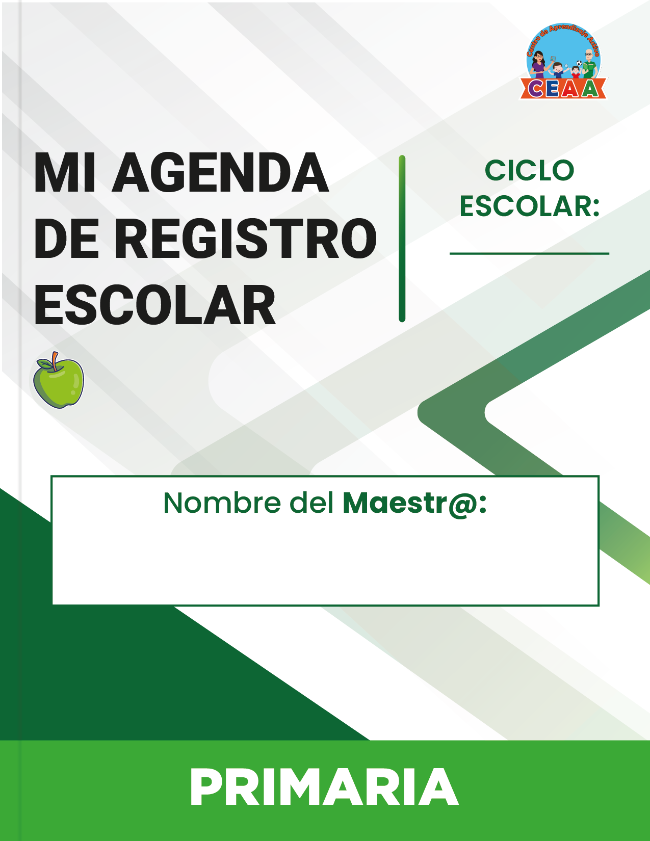 Agenda Formal Verde MAESTRO Primaria