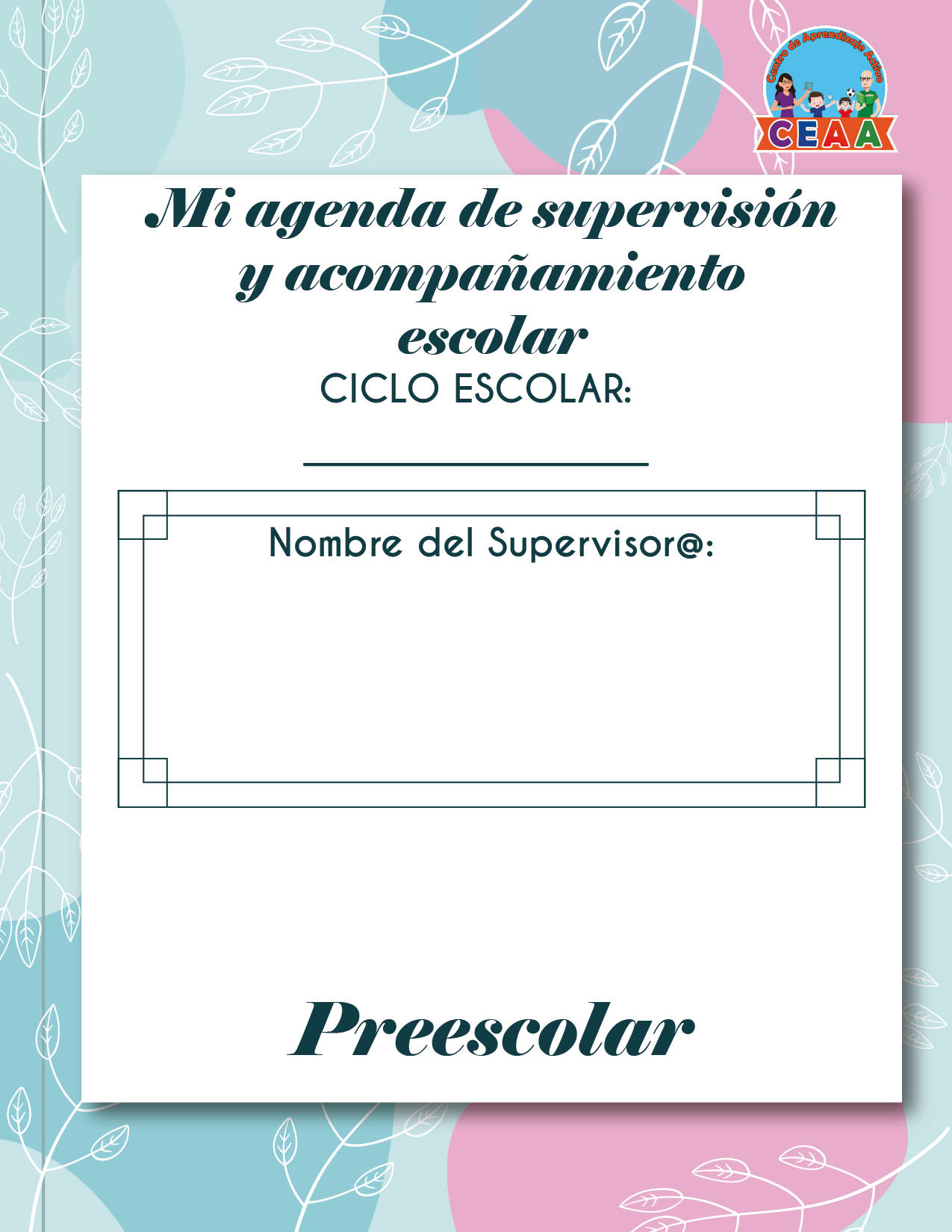 Agenda Flores SUPERVISOR Preescolar