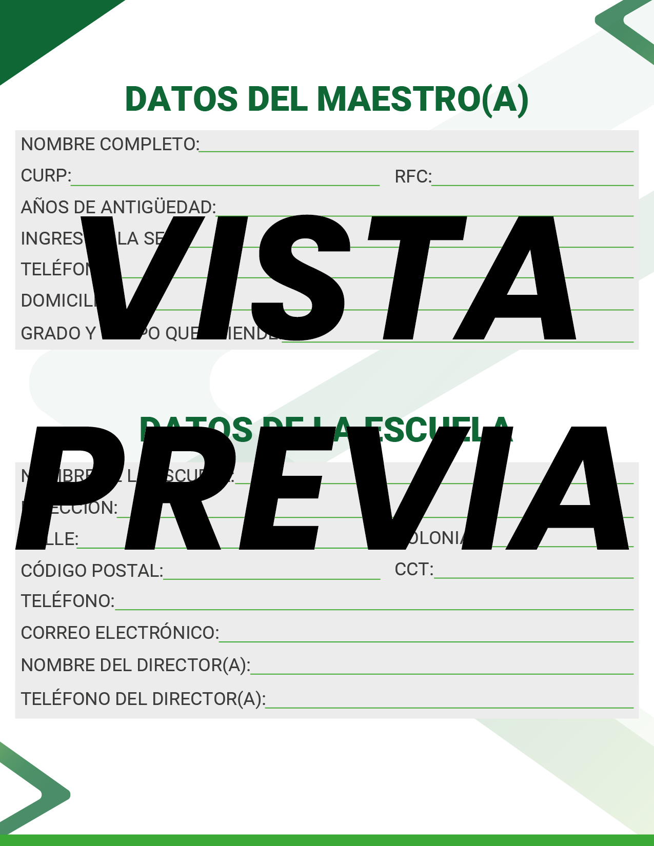 Agenda Formal Verde MAESTRO Primaria