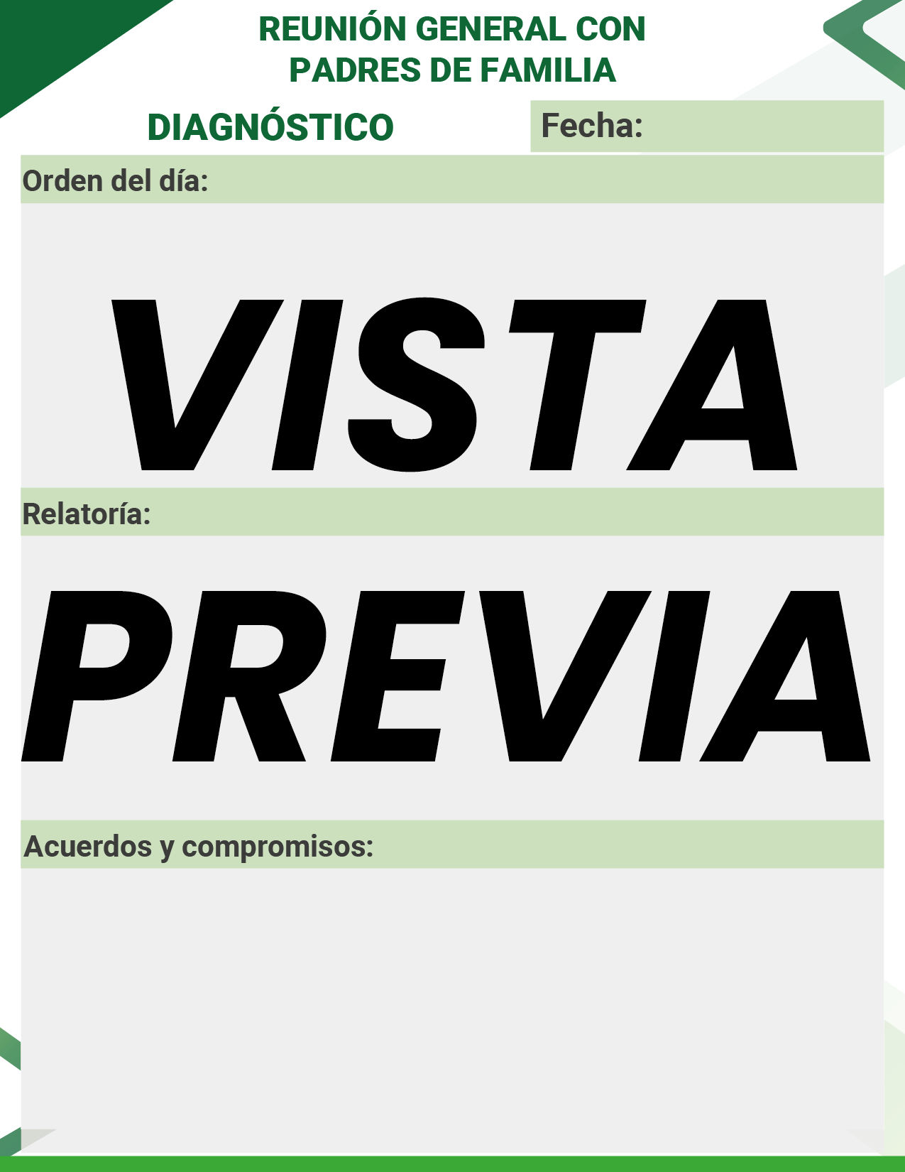 Agenda Formal Verde MAESTRO Primaria