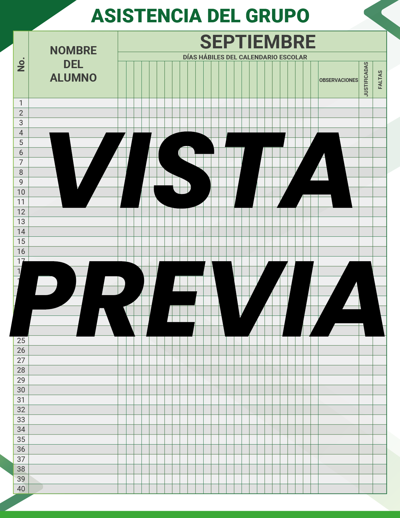 Agenda Formal Verde MAESTRO Primaria