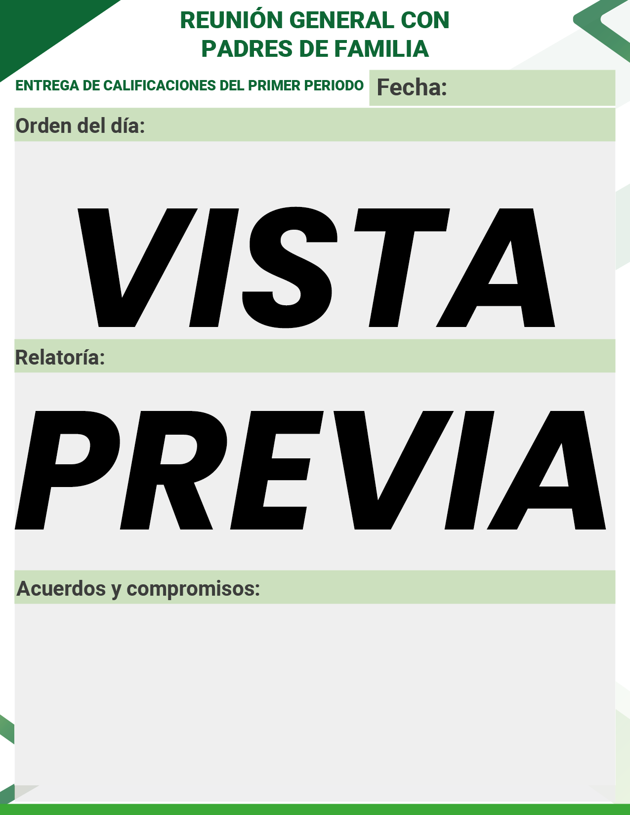 Agenda Formal Verde MAESTRO Primaria