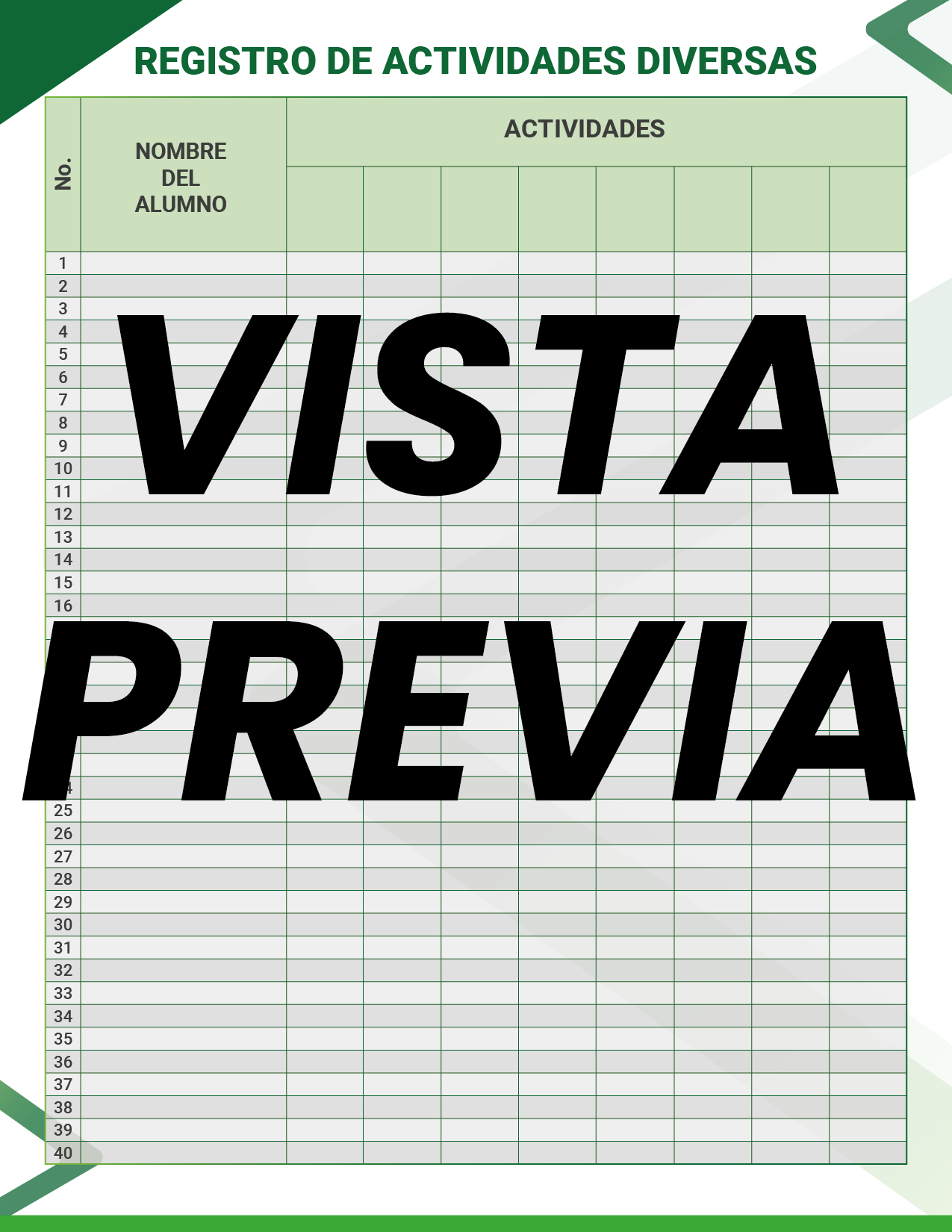 Agenda Formal Verde MAESTRO Primaria