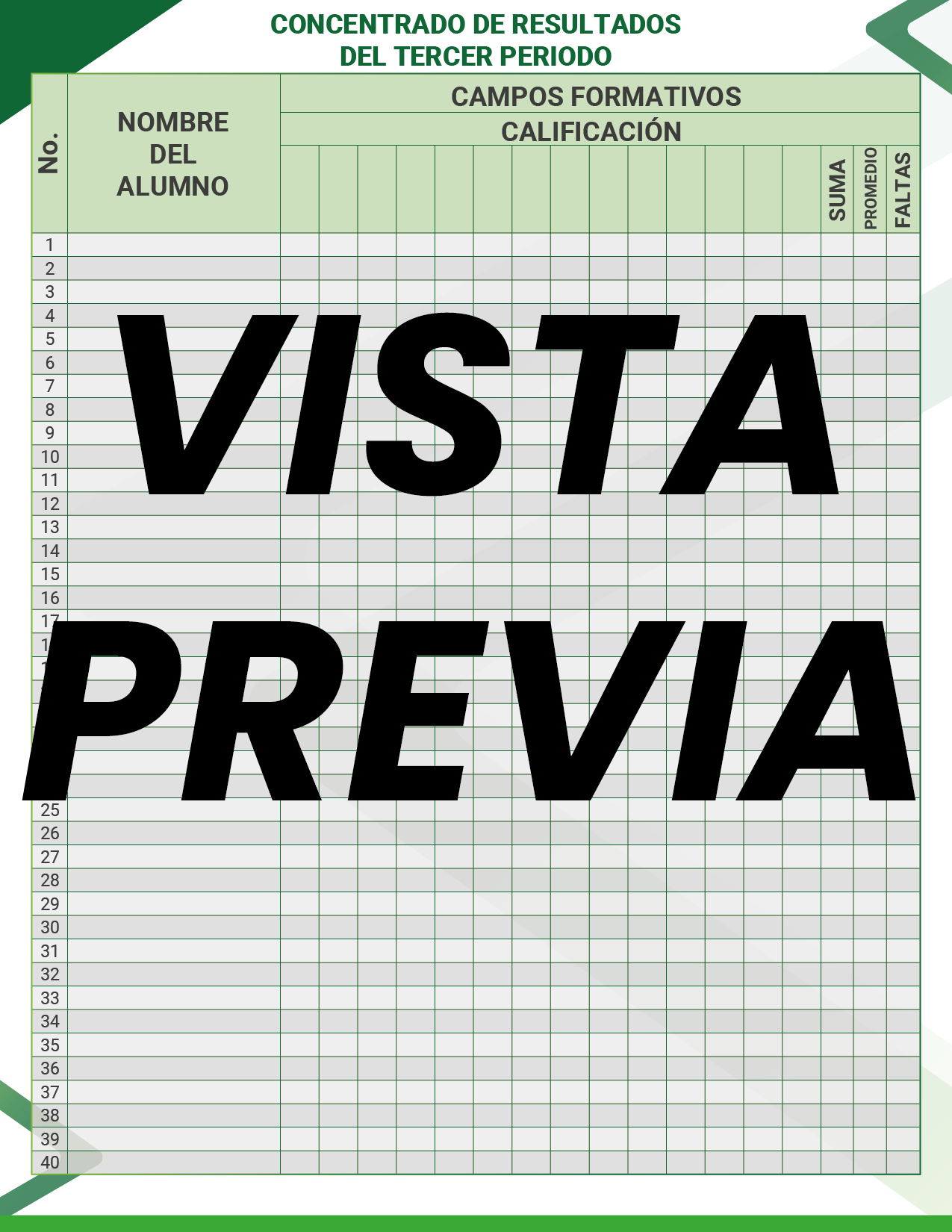 Agenda Formal Verde MAESTRO Primaria