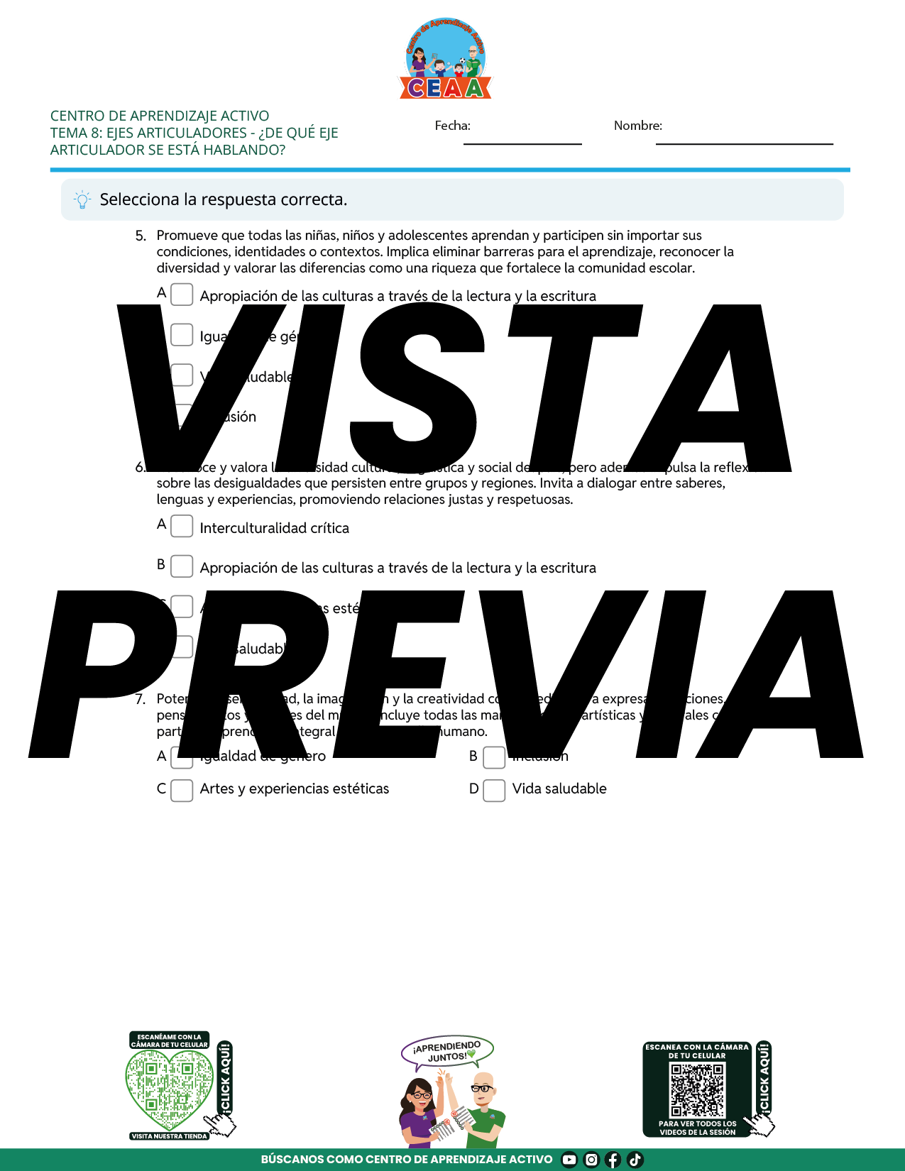 Juegos de Estudio para Imprimir CTE TEMA 8