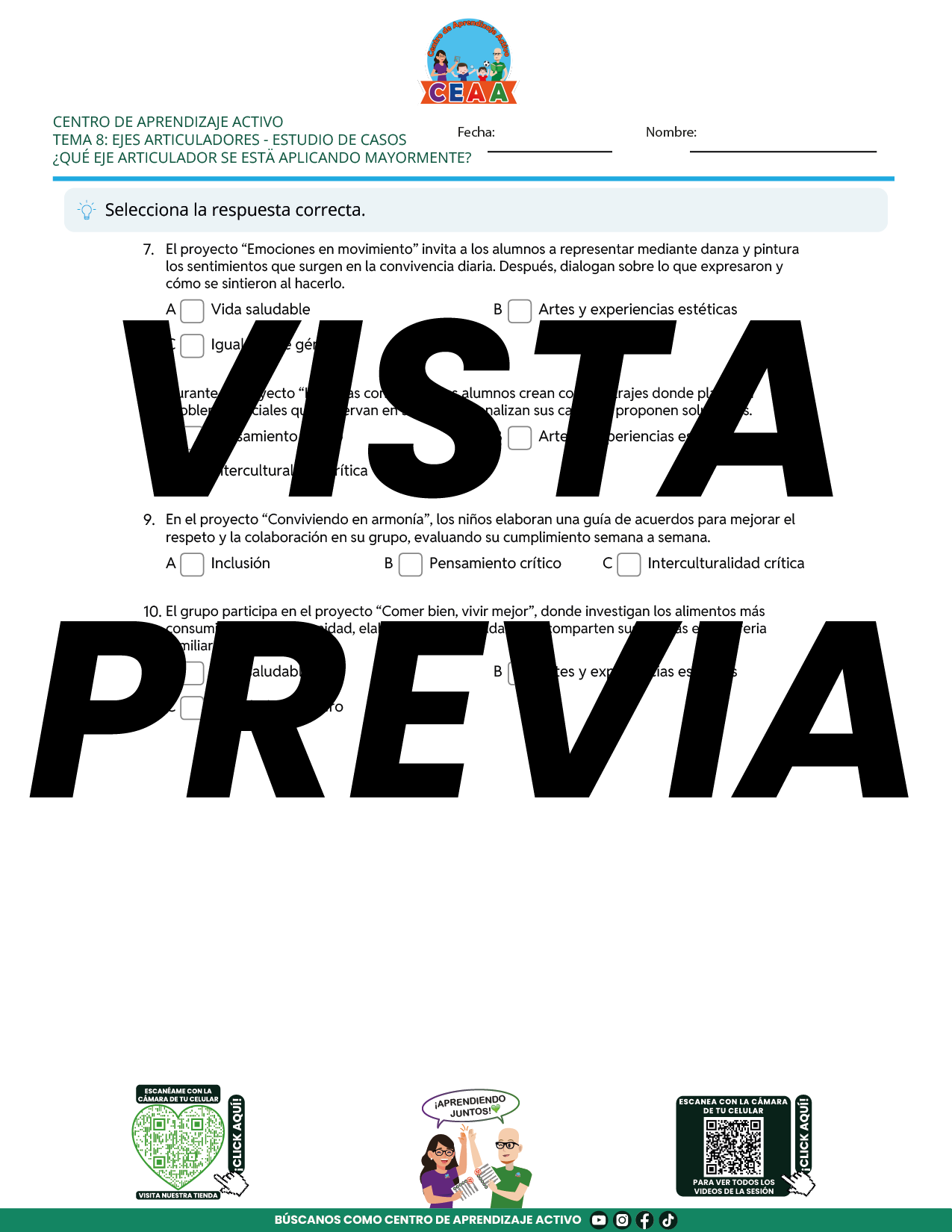 Juegos de Estudio para Imprimir CTE TEMA 8