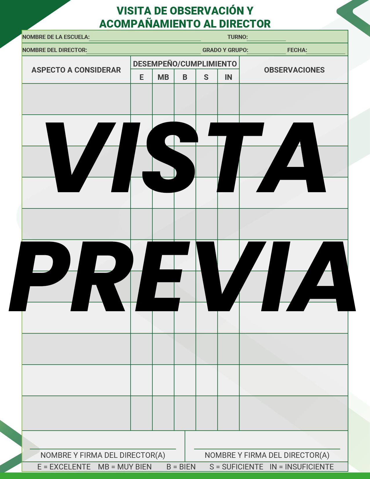 Agenda Formal Verde SUPERVISOR Primaria