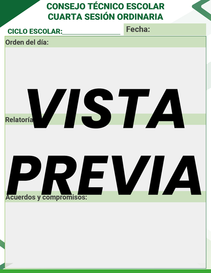Agenda Formal Verde SUPERVISOR Preescolar