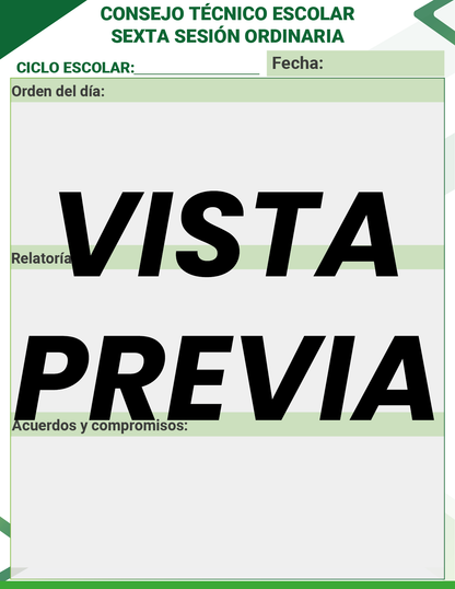 Agenda Formal Verde SUPERVISOR Preescolar