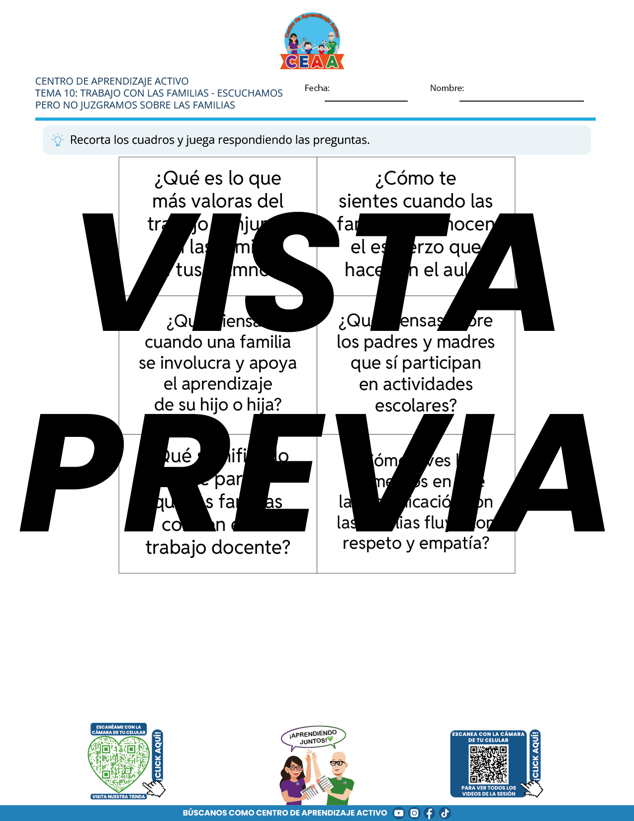 Juegos de Estudio para Imprimir CTE TEMA 10