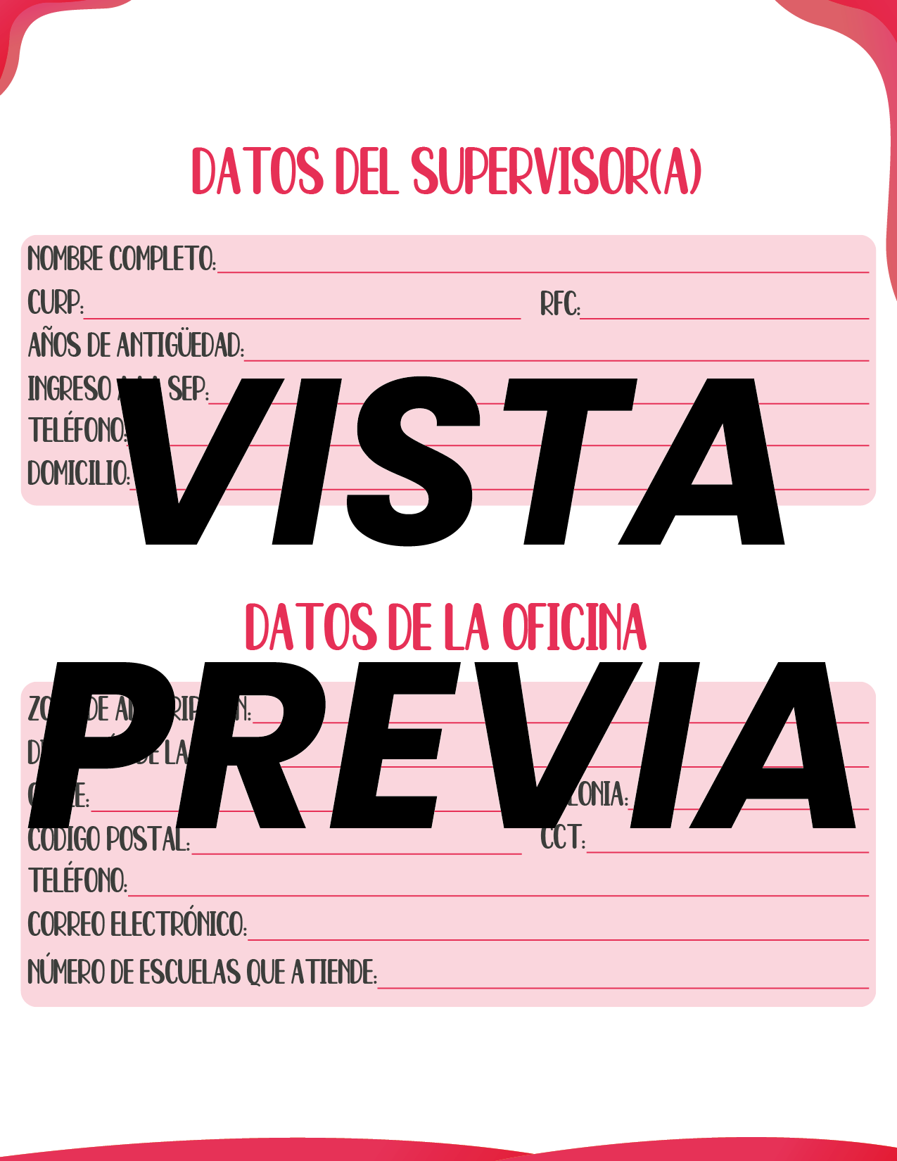 Agenda Roja SUPERVISOR Preescolar