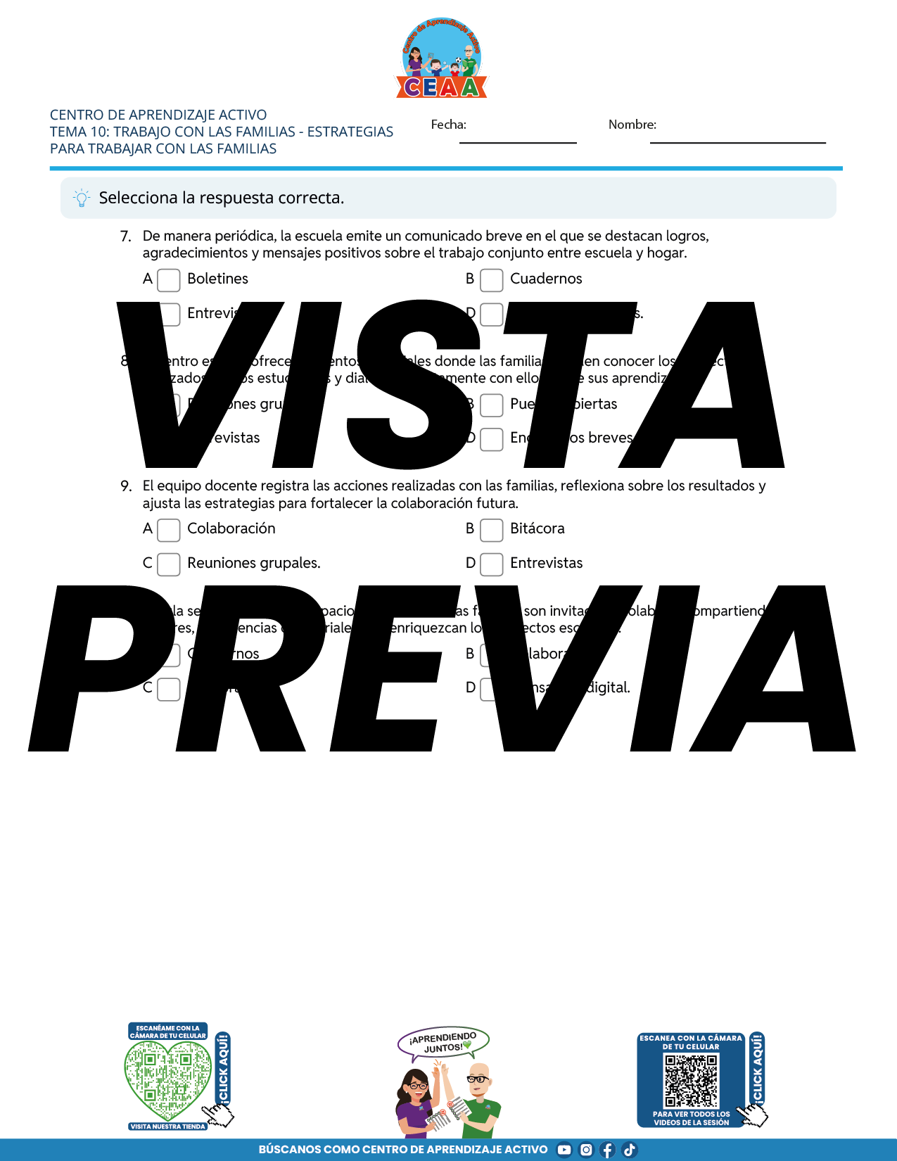 Juegos de Estudio para Imprimir CTE TEMA 10