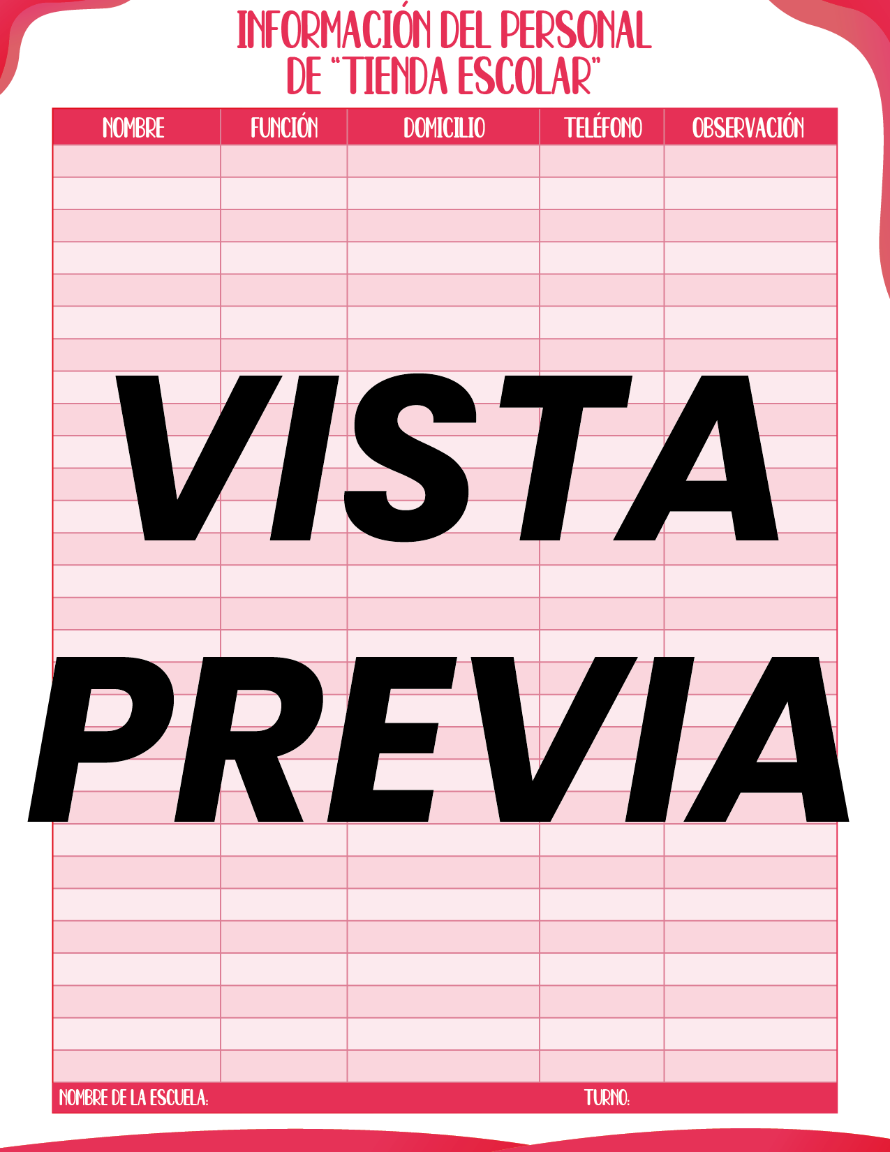 Agenda Roja SUPERVISOR Preescolar