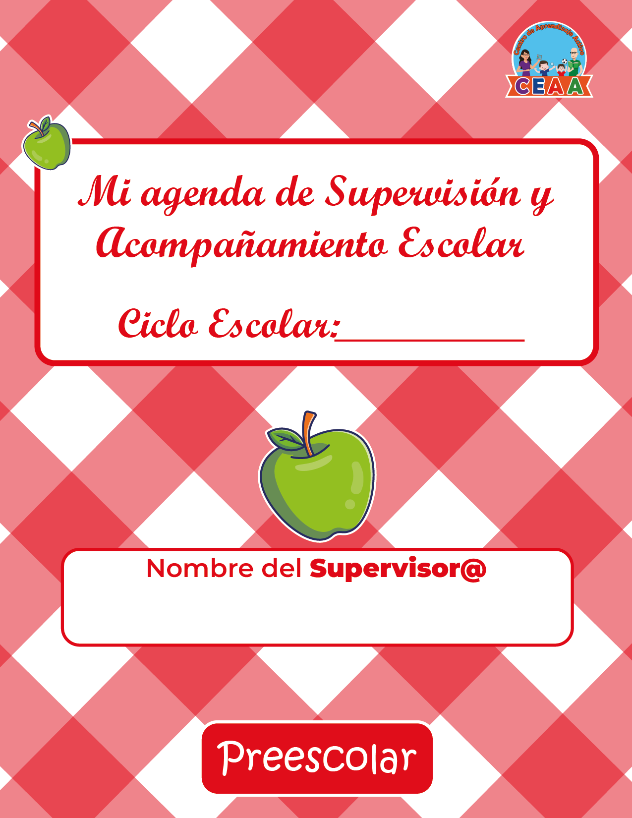 Agenda Manzana SUPERVISOR Preescolar