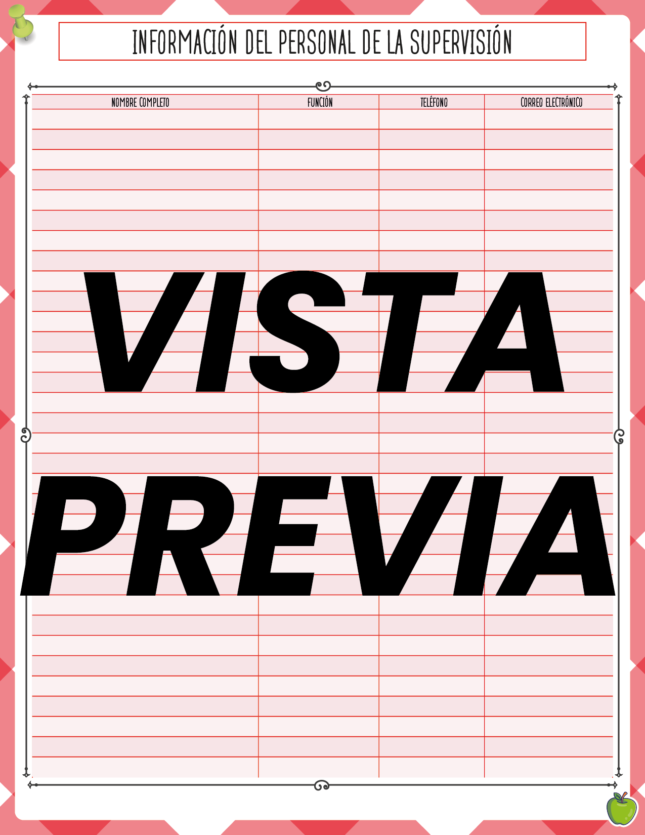 Agenda Manzana SUPERVISOR Preescolar