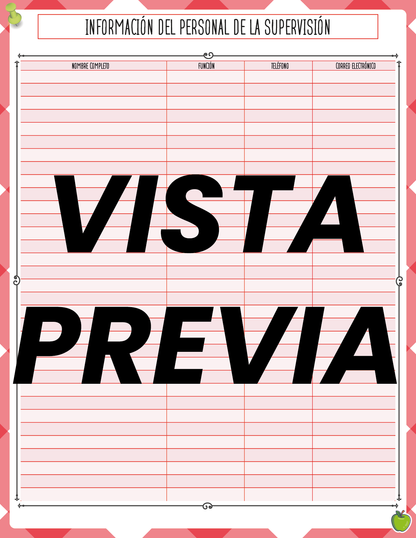 Agenda Manzana SUPERVISOR Preescolar