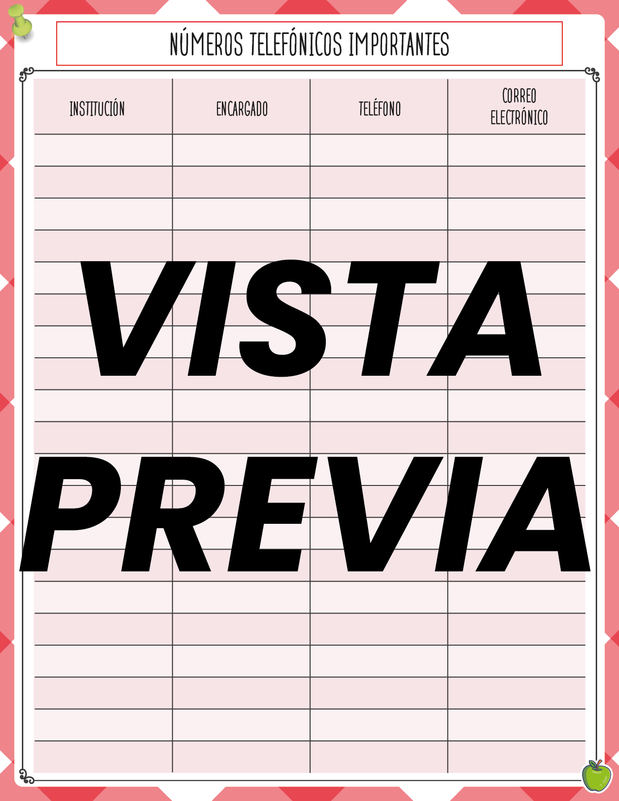 Agenda Manzana SUPERVISOR Preescolar