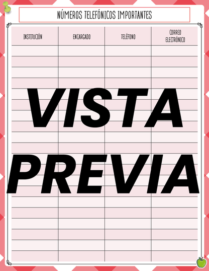 Agenda Manzana SUPERVISOR Preescolar