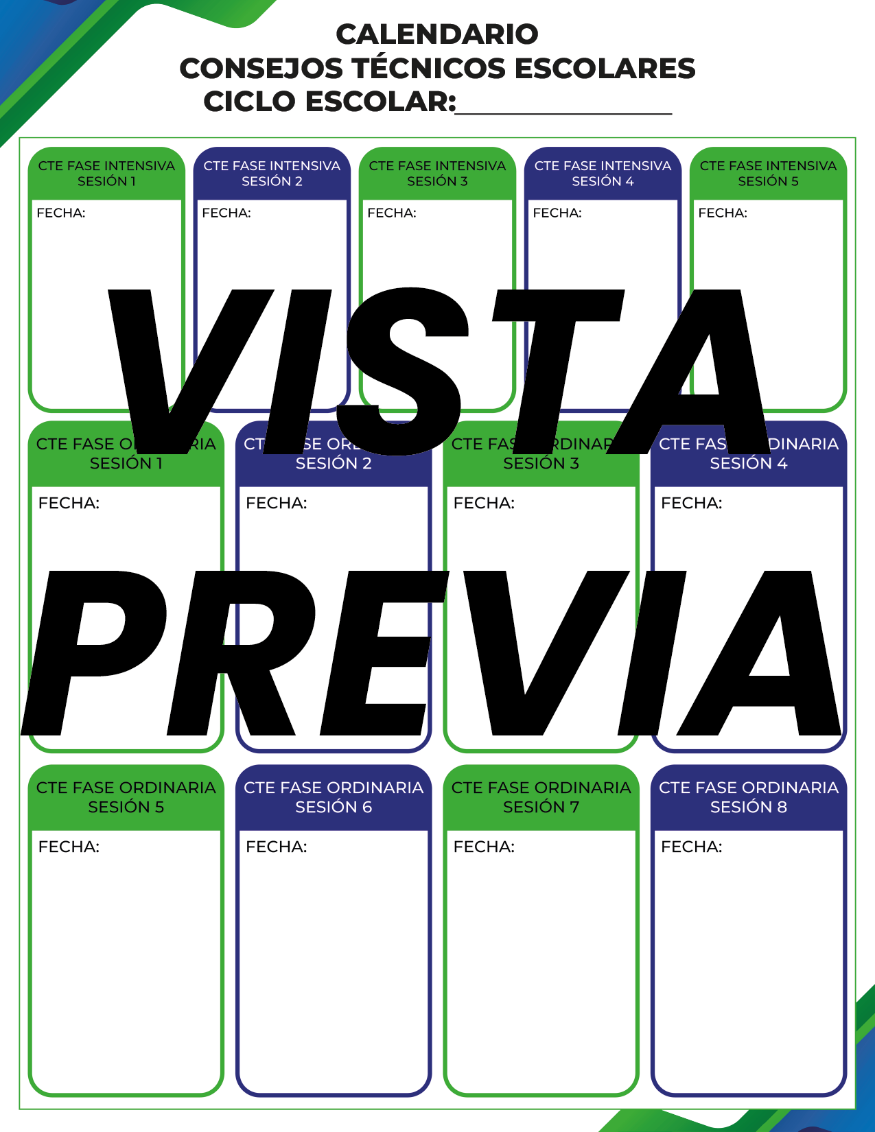 Agenda Formal Verde-azul MAESTRO Primaria