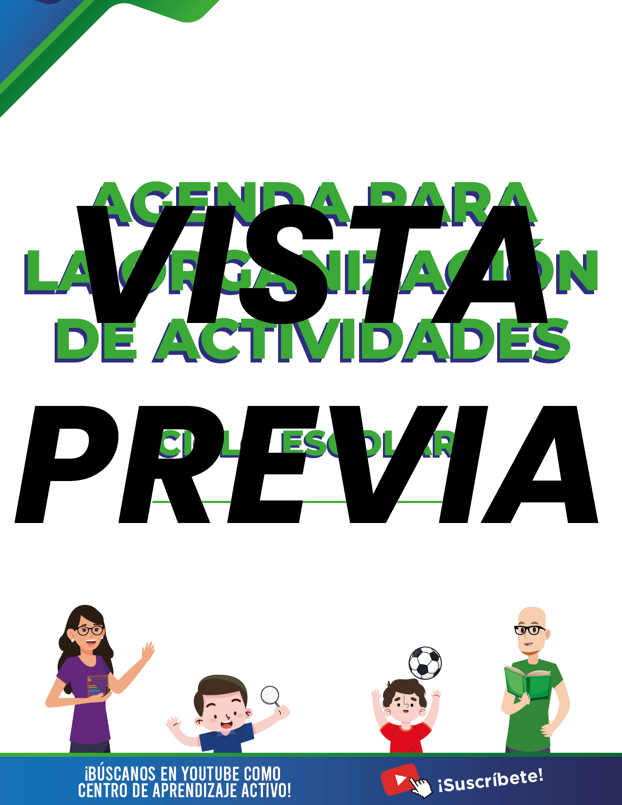 Agenda Formal Verde-azul MAESTRO Primaria