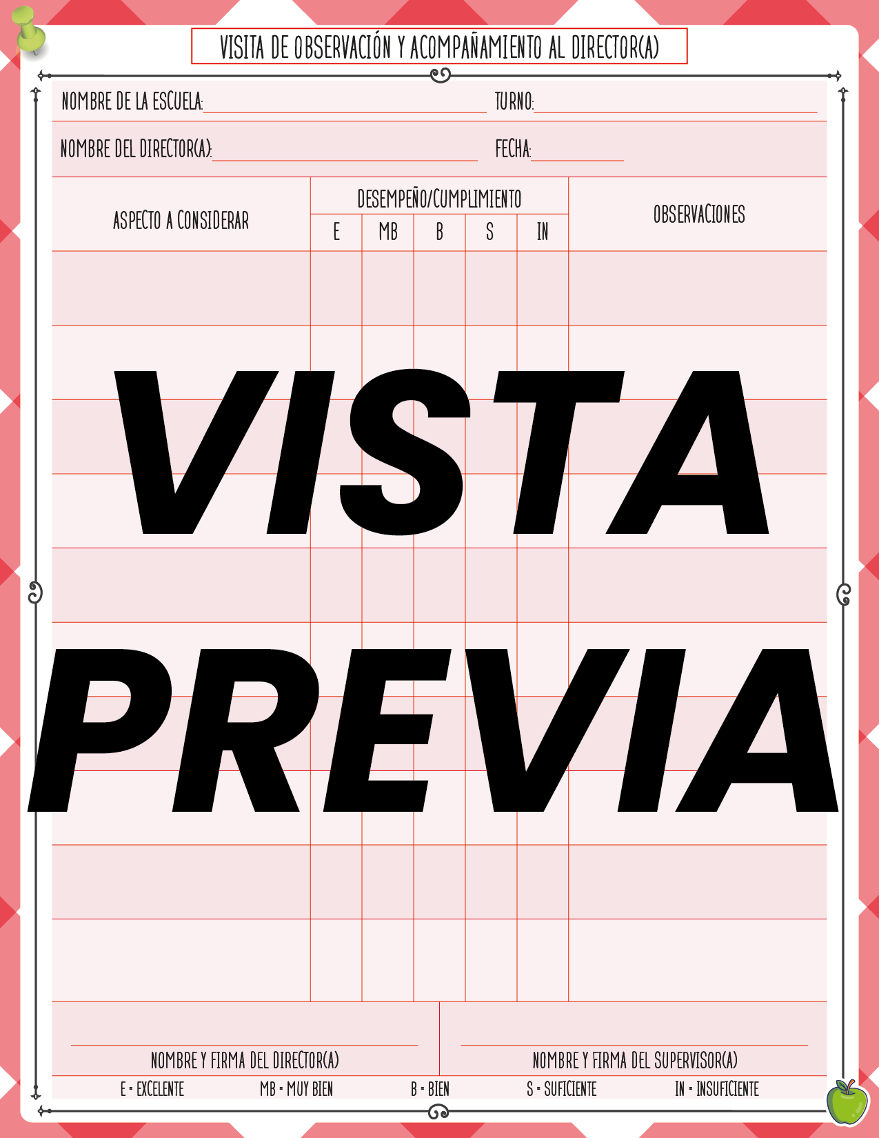 Agenda Manzana SUPERVISOR Preescolar