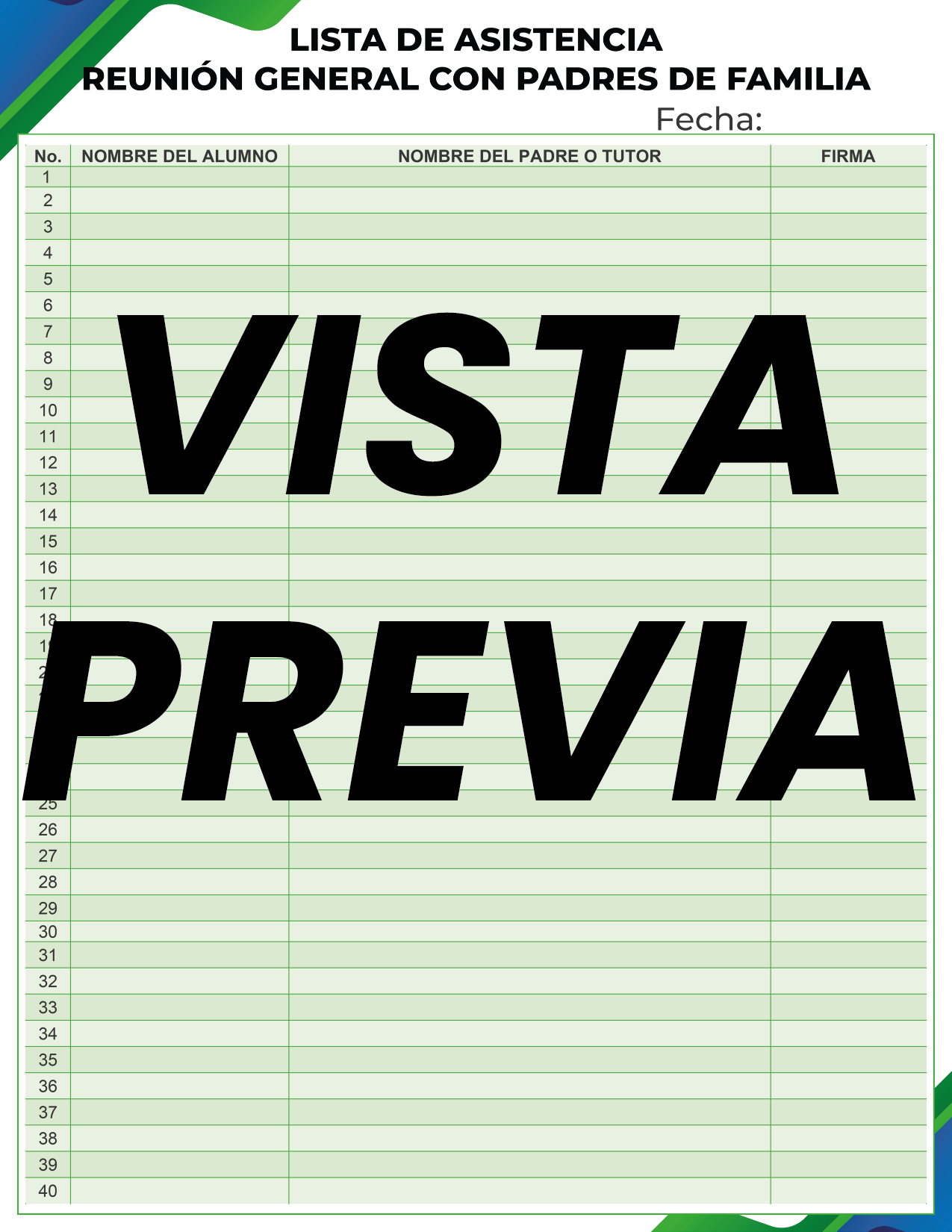 Agenda Formal Verde-azul MAESTRO Primaria