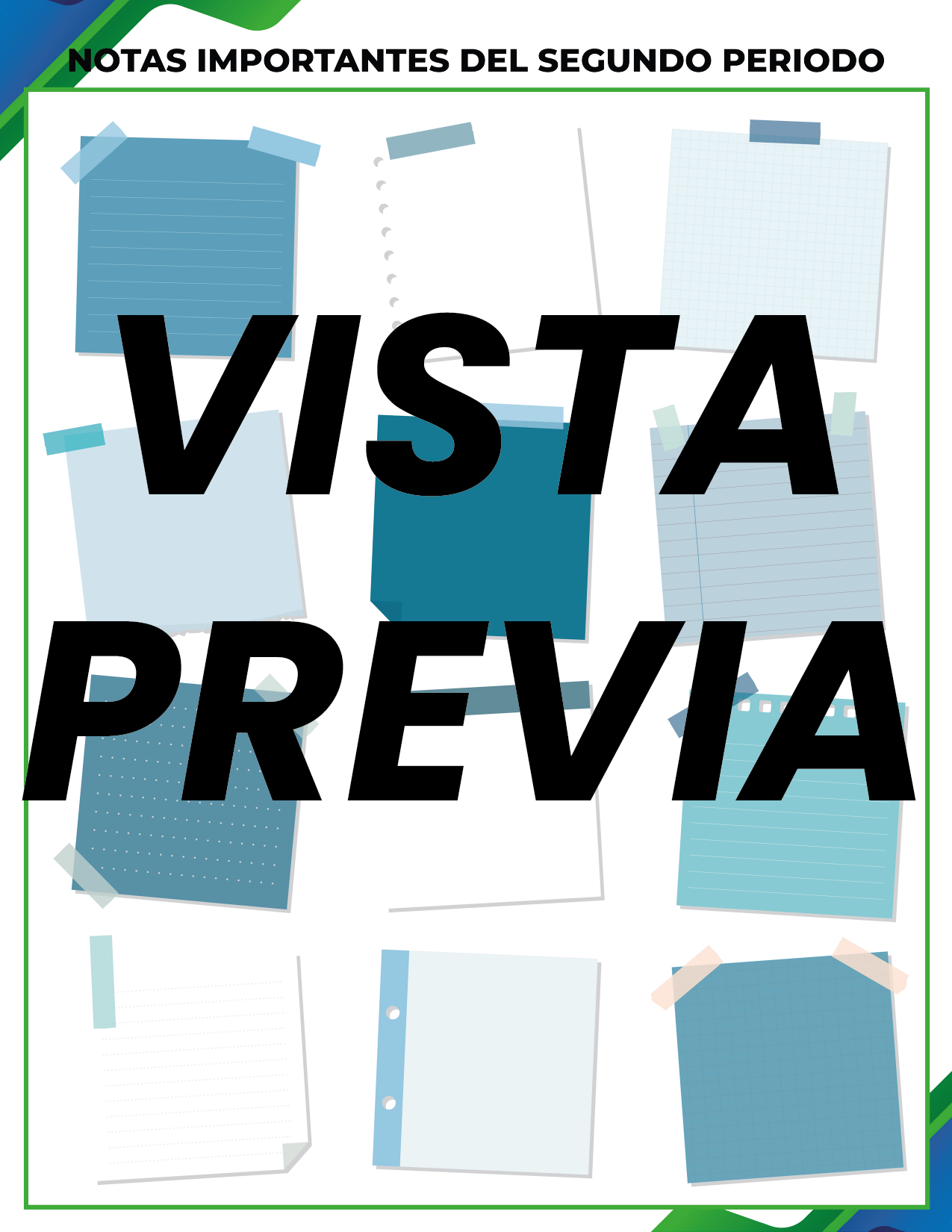 Agenda Formal Verde-azul MAESTRO Primaria