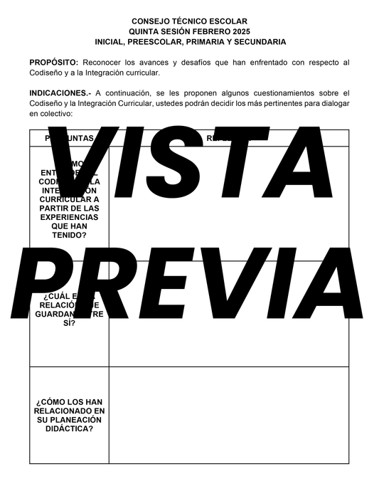Formato de Productos Editables Quinta Sesión CTE Febrero 2025