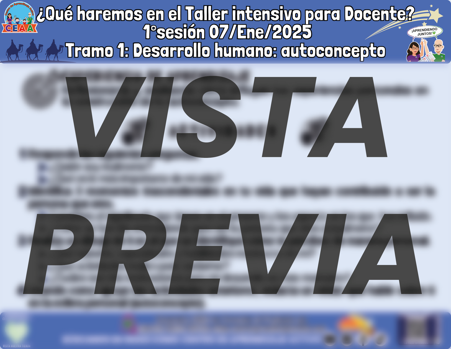 Infografía ¿Qué haremos en la Sesión Tramo 1 del Taller Intensivo? Enero 2025