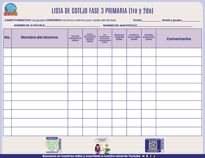 FASE 3 LENGUAJES Escritura colectiva por medio del dictado