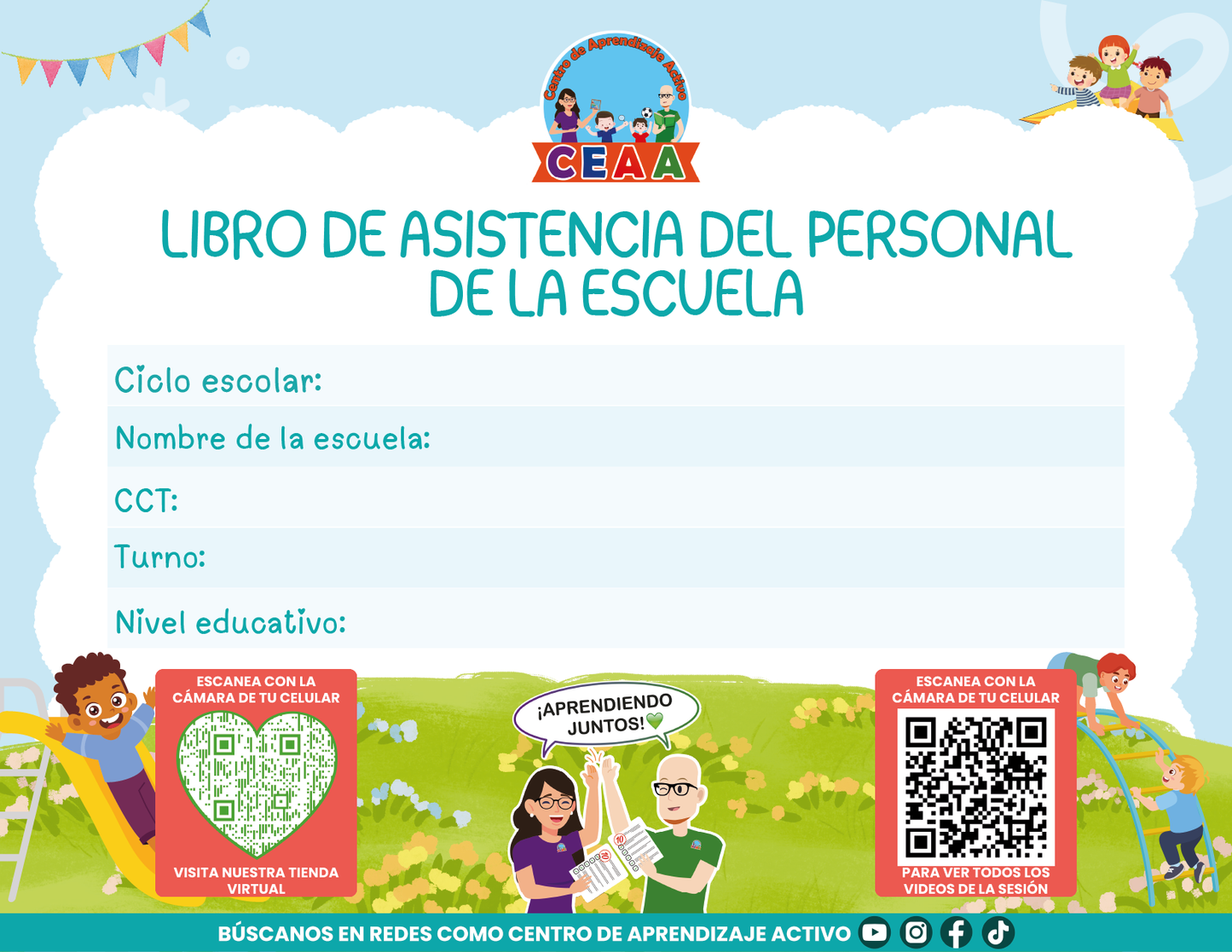 Libro de Asistencia del Personal de la Escuela en PDF