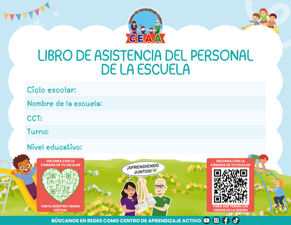 Libro de Asistencia del Personal de la Escuela en PDF