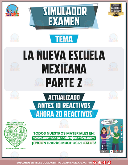 Simulador de Examen La Nueva Escuela Mexicana Parte 2 en PDF