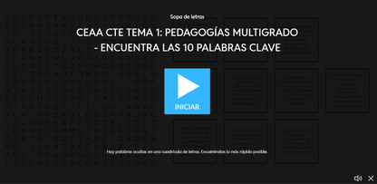 3 Juegos Interactivos CTE Multigrado Tema 1 (Requieren conexión a internet)