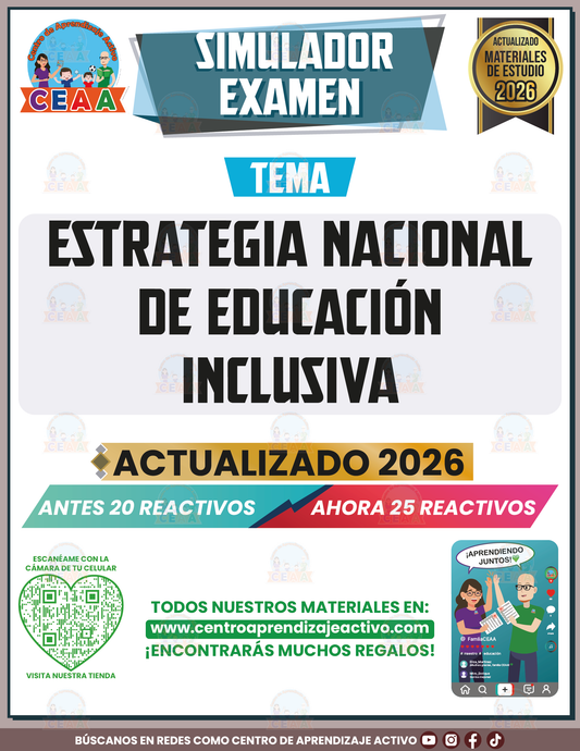 Simulador de Examen - Estrategia Nacional de Educación Inclusiva en PDF