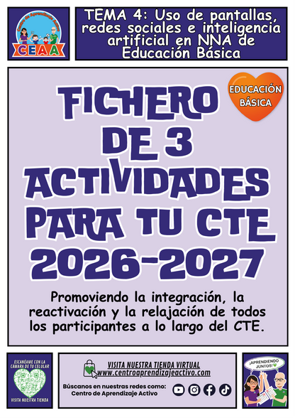 Fichero de 3 Actividades para tu CTE Educación Básica Tema 4