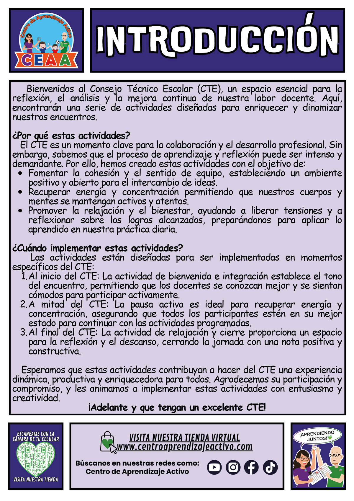 Fichero de 3 Actividades para tu CTE Educación Básica Tema 4