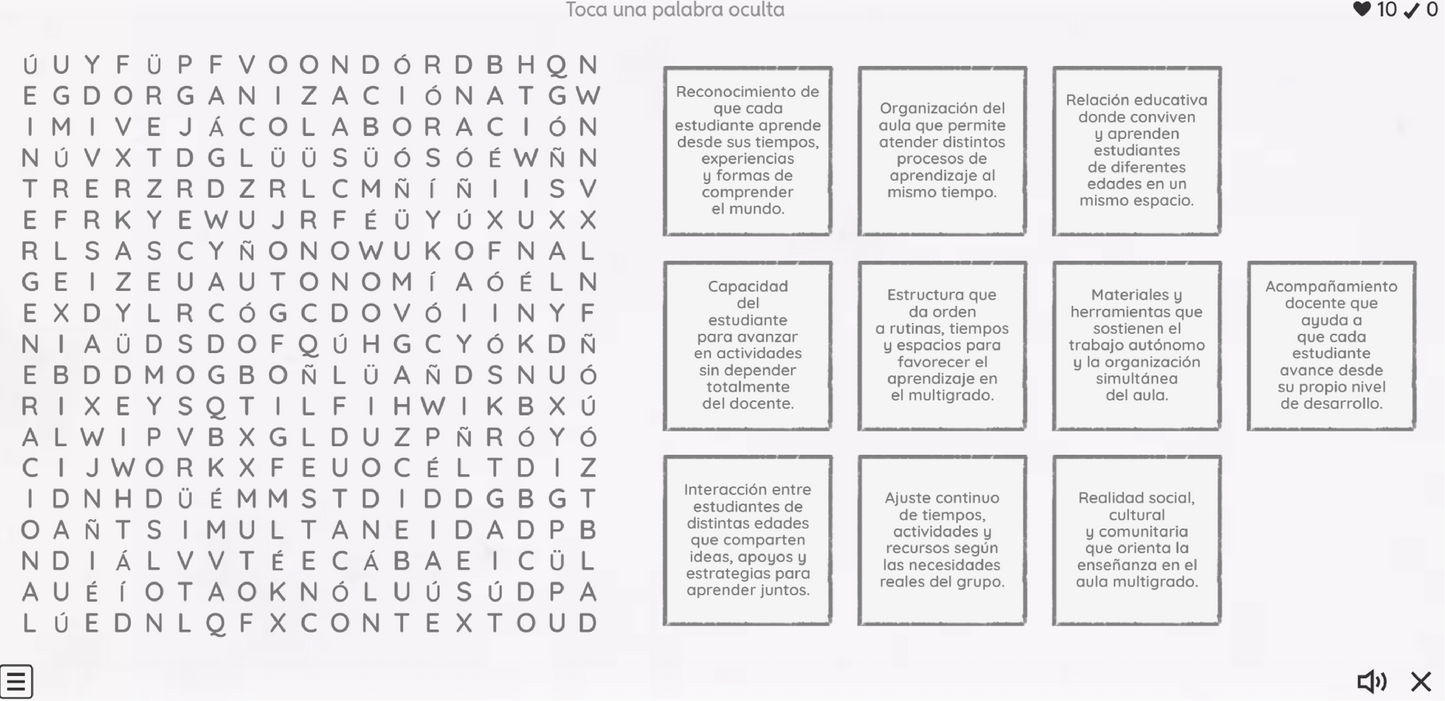 3 Juegos Interactivos CTE Multigrado Tema 1 (Requieren conexión a internet)