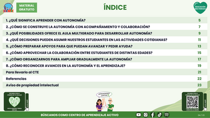 Resumen CTE del Tema 3 Educación Multigrado: AUTONOMÍA PARA APRENDER EN EL AULA ¿CÓMO ACOMPAÑAR DECISIONES, COLABORACIÓN Y RESPONSABILIDAD EN EL APRENDIZAJE? en PDF