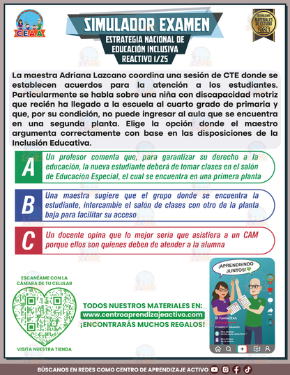 Simulador de Examen - Estrategia Nacional de Educación Inclusiva en PDF