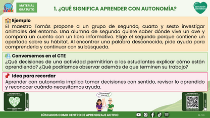 Resumen CTE del Tema 3 Educación Multigrado: AUTONOMÍA PARA APRENDER EN EL AULA ¿CÓMO ACOMPAÑAR DECISIONES, COLABORACIÓN Y RESPONSABILIDAD EN EL APRENDIZAJE? en PDF