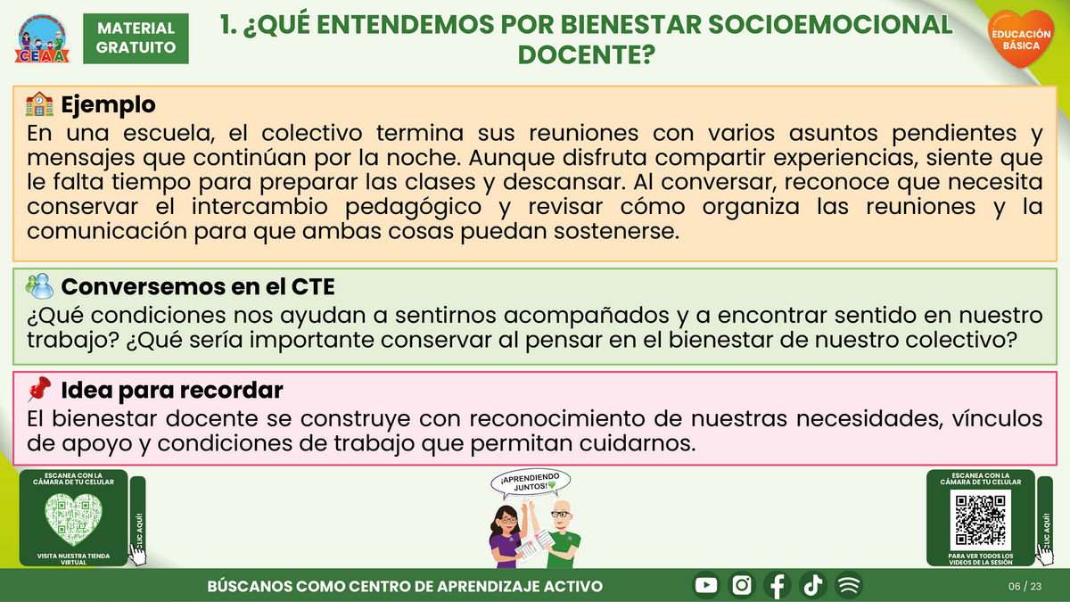 Resumen CTE del Tema 6 Educación Básica: BIENESTAR SOCIOEMOCIONAL DOCENTE ¿CÓMO CUIDARNOS Y CONSTRUIR CONDICIONES DE TRABAJO QUE NOS AYUDEN A ENSEÑAR Y CONVIVIR? en PDF