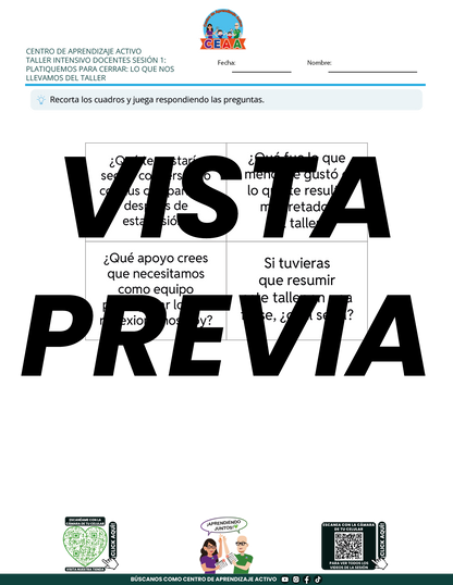 Juegos de Estudio para Imprimir Taller Intensivo Docentes Sesión 2 Enero 2026 en PDF