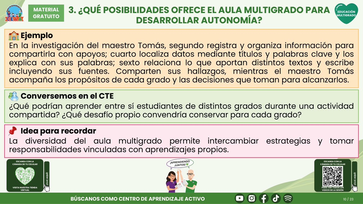 Resumen CTE del Tema 3 Educación Multigrado: AUTONOMÍA PARA APRENDER EN EL AULA ¿CÓMO ACOMPAÑAR DECISIONES, COLABORACIÓN Y RESPONSABILIDAD EN EL APRENDIZAJE? en PDF