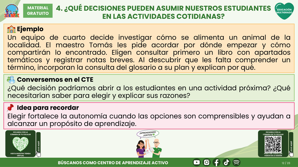 Resumen CTE del Tema 3 Educación Multigrado: AUTONOMÍA PARA APRENDER EN EL AULA ¿CÓMO ACOMPAÑAR DECISIONES, COLABORACIÓN Y RESPONSABILIDAD EN EL APRENDIZAJE? en PDF
